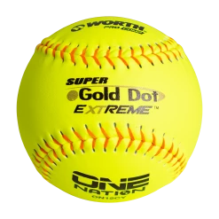 Worth 12" One Nation Super Gold Dot Extreme Slowpitch Softballs (One Dozen): ON12CY