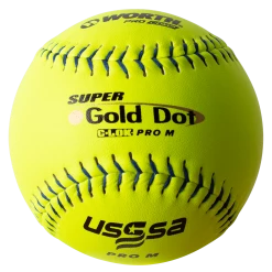 Worth 12" Super Gold Dot PRO M USSSA Slowpitch Softballs (Dozen): UM12CY