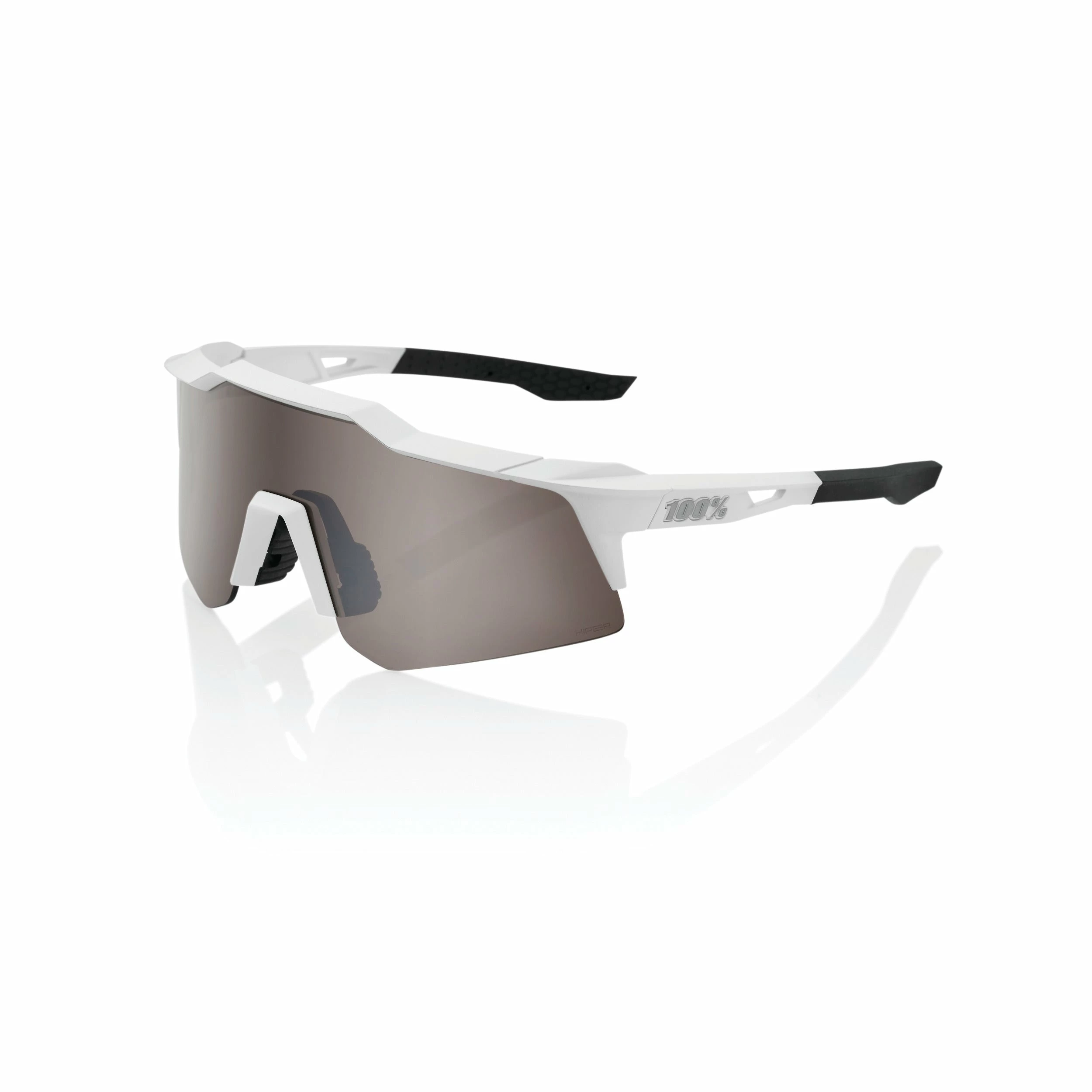 100% SPEEDCRAFT XS Matte White - HiPER Silver Multilayer Mirror Lens 1 100% SPEEDCRAFT XS Matte White - HiPER Silver Multilayer Mirror Lens