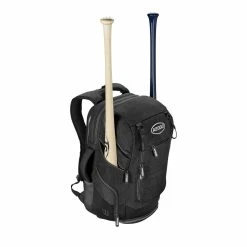 Wilson A2000 Players Backpack Bat Bag: WTA2000 -Slowpitch Softball Bats Sales Store WTA20BPBL 1 Wilson A2000 Backpack Black Silver Front wBats.png.cq5dam.web .1200.1200