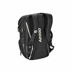 Wilson A2000 Players Backpack Bat Bag: WTA2000 -Slowpitch Softball Bats Sales Store WTA20BPBL 3 Wilson A2000 Backpack Black Silver Back.png.cq5dam.web .1200.1200