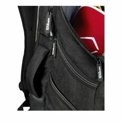 Wilson A2000 Players Backpack Bat Bag: WTA2000 -Slowpitch Softball Bats Sales Store WTA20BPBL 5 Wilson A2000 Backpack Black Silver Handle.png.cq5dam.web .1200.1200