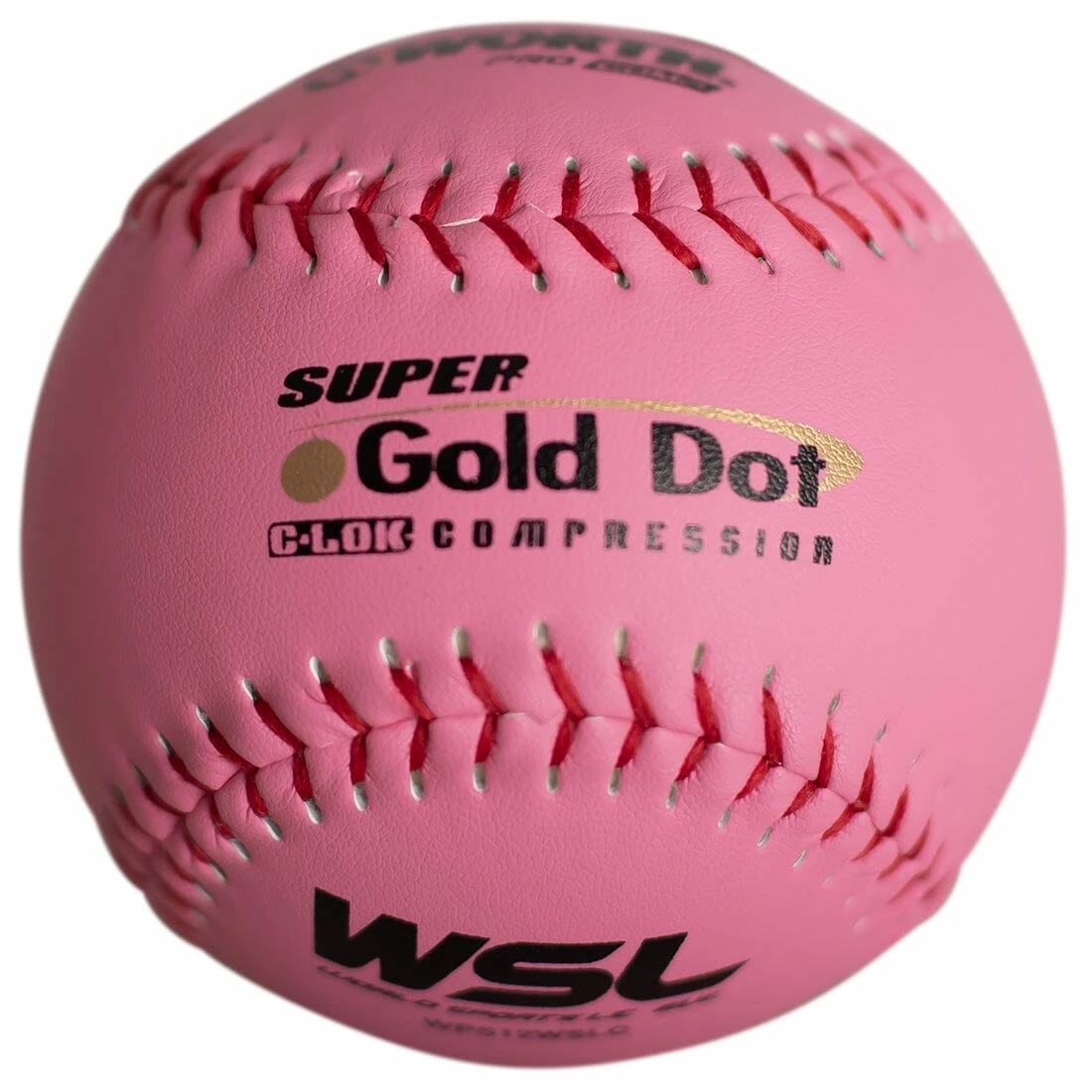 Worth Pink 12" WSL Super Green Dot 47/400 Slowpitch Softballs (Dozen): WPS12WSLC 1 Worth Pink 12" WSL Super Green Dot 47/400 Slowpitch Softballs (Dozen): WPS12WSLC