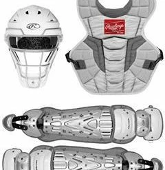 Rawlings Intermediate White/Silver VELO 2.0 Catcher's Gear Box Set: CSV2I-W/SIL