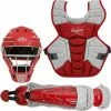 Rawlings Youth Scarlet/White VELO 2.0 Catcher's Gear Box Set: CSV2Y-S/W