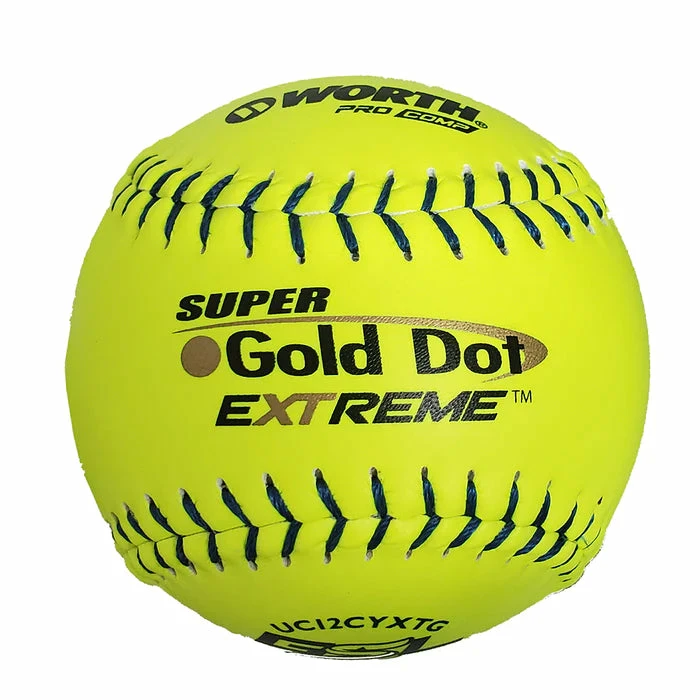Worth 12" Super Gold Dot Extreme GSL Classic M Softballs (Dozen): UC12CYXTG 1 Worth 12" Super Gold Dot Extreme GSL Classic M Softballs (Dozen): UC12CYXTG